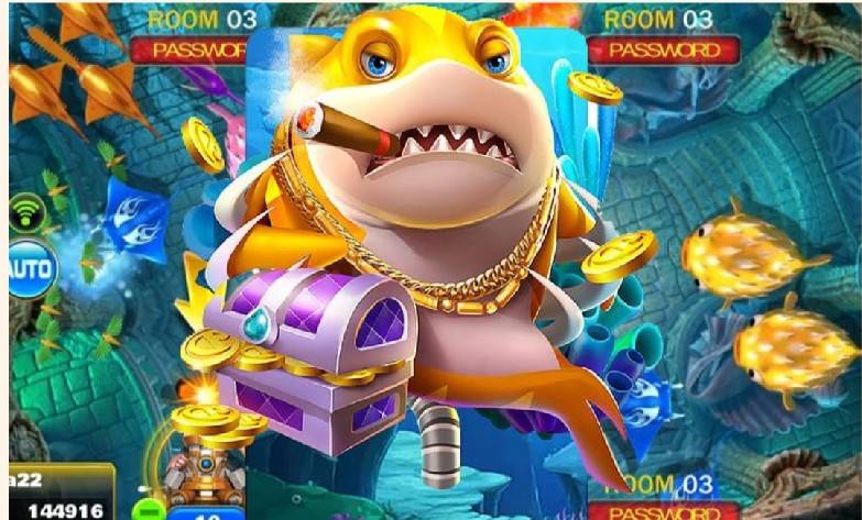 เกมยิงปลาบนหน้าจอพร้อมเอฟเฟกต์ใต้น้ำ